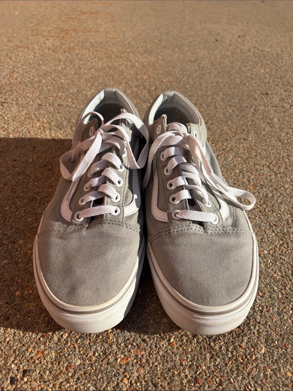 Vans Gray Canvas Old Skool Low-Top Sneakers